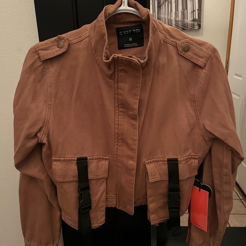 C’est Toi cropped utility jacket, NWT